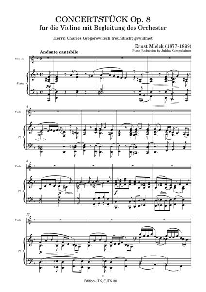 Product image of Ernst Mielck: Concertstück op. 8 for vl and orch., Piano Score