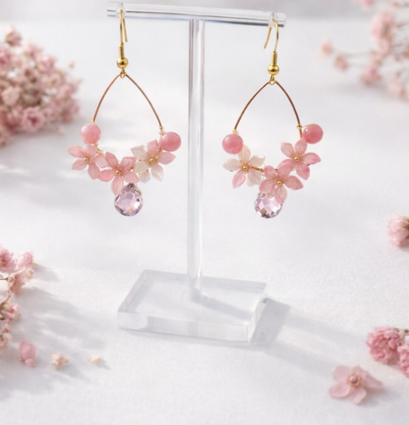 Product image of Hertta kukkakorvakorut/ vaaleanpunainen