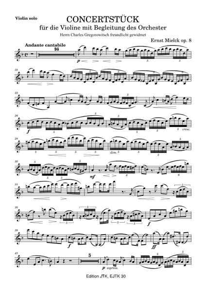 Product image of Ernst Mielck: Concertstück op. 8 for vl + orch, solo violin part