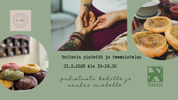 Product image of  Hoitavia pisteitä ja teehetki Teepajassa ti 31.3. klo 18