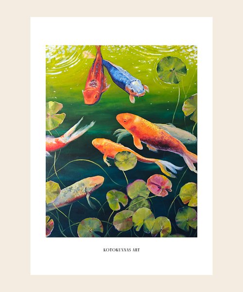 Product image of  Koikarpit -taidejuliste 30x42 cm ENNAKKOMYYNTI