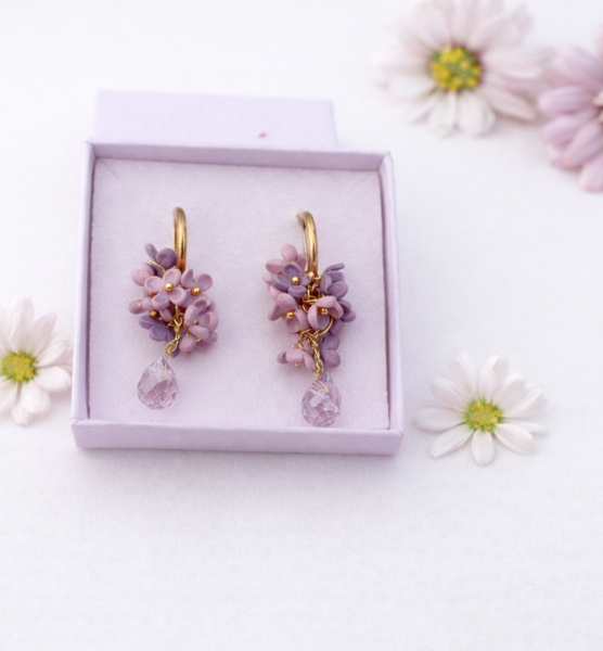 Product image of  "Oktavia" kukkakorvakorut roosa