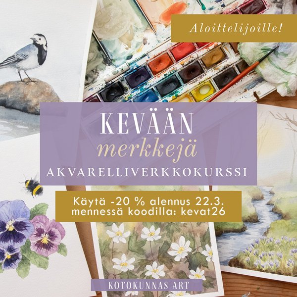 Product image of  Kevään merkkejä -akvarelliverkkokurssi
