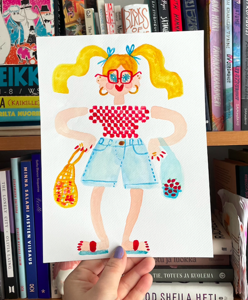 Product image of  Originaali: Torityttö vesivärityö punainen