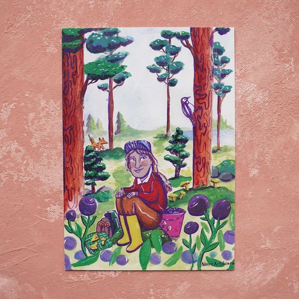 Product image of  Eläppä hättäile, istuppa mättäälle -postikortti