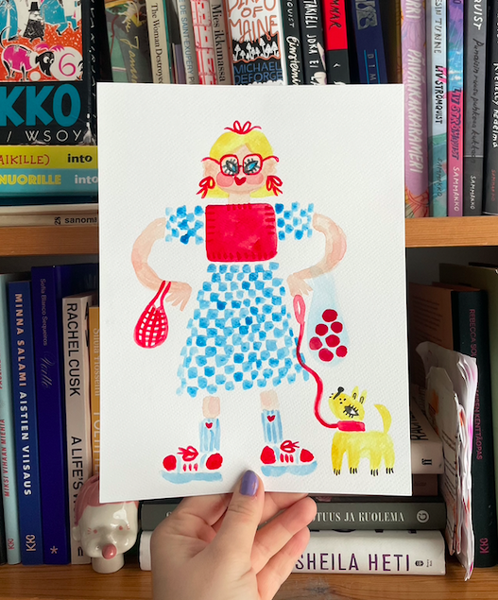 Product image of  Originaali: Torityttö vesivärityö ruudullinen