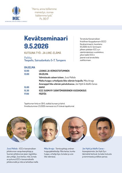 Product image of  ICCC SUOMI KEVÄTKONFERENSSI | VÅRKONFERENS 9.5.2026 TAMPERE