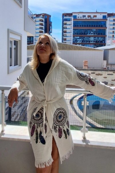 Product image of  Kylpytakki värillisellä UNISIEPPARI-kuviolla M