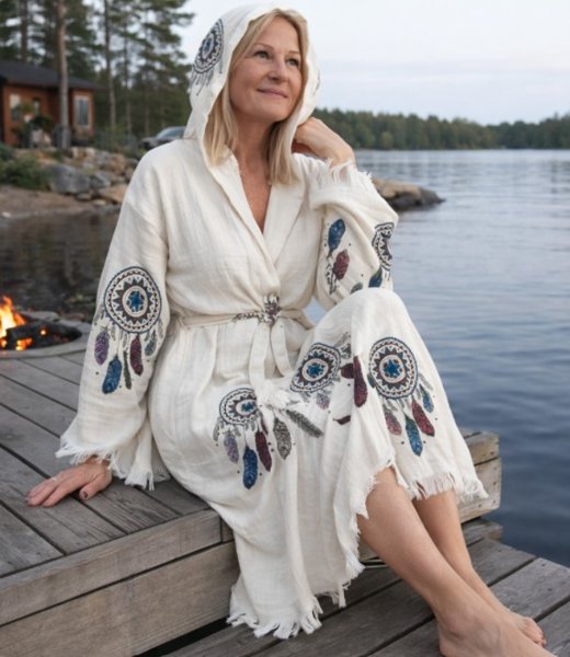 Product image of  Kylpytakki värillisellä UNISIEPPARI-kuviolla 2xl