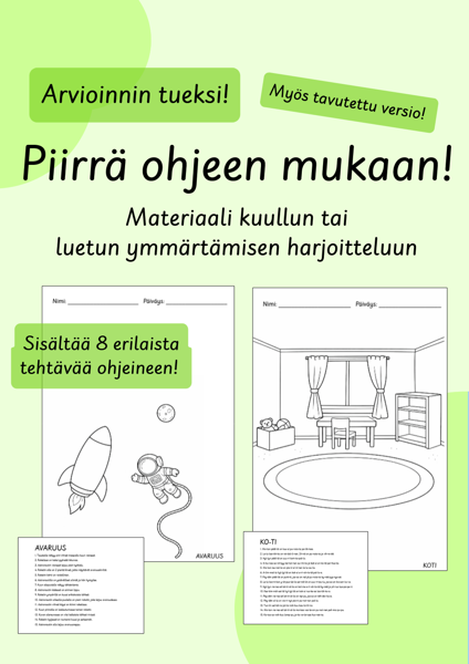 Product image of  ✏️ PIIRRÄ OHJEEN MUKAAN! Arvioinnin tueksi!