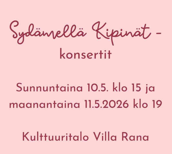 Product image of Sydämellä Kipinät 11.5.2026 klo 19, pääsylippu