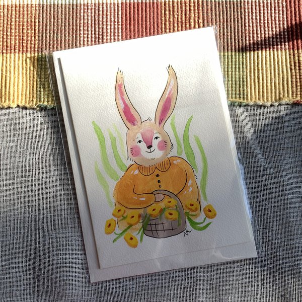 Product image of  Pupun kevät - käsinmaalattu postikortti