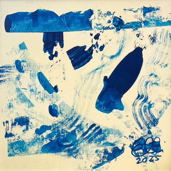 Product image of  Maalaus: Valas (Sin abstrakti) | Painting: Whale (Blue Abstract)
