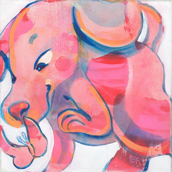 Product image of  Maalaus: Koira ja perhonen | Painting: Dog and Butterfly