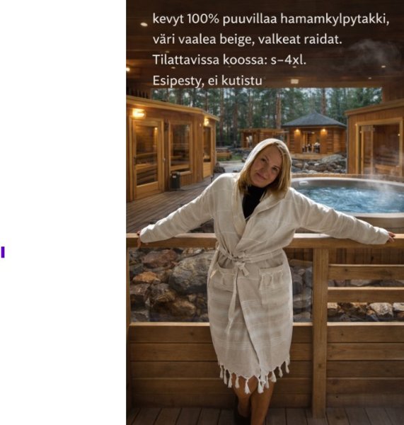 Product image of  Hamam-kylpytakki beigevalkea- raidallinen koko L