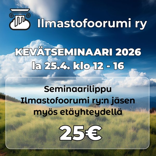Product image of  Kevätseminaari 2026, Ilmastofoorumi ry:n jäsen; myös etäyhteys
