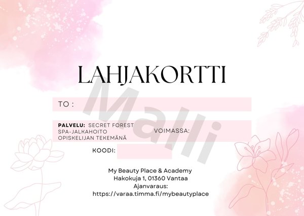 Product image of Secret Forest spa-jalkahoito opiskelijan tekemänä