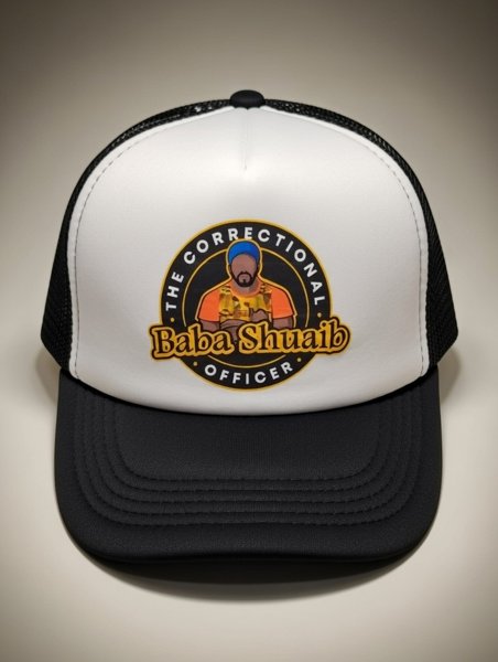 Product image of  Baba Shuaib's Trucker Cap - Black & White