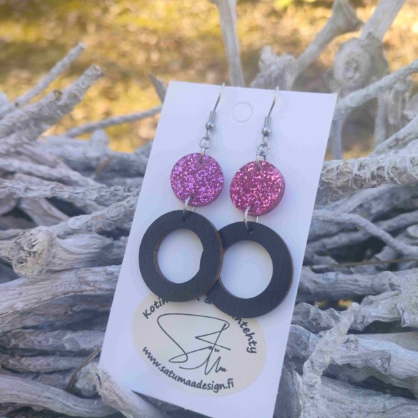 Product image of  RoikkuvatRinkulat - Pinkki glitteri, Musta