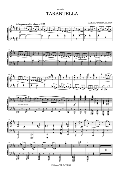 Product image of  Alexander Borodin: Tarantella for piano four-handed