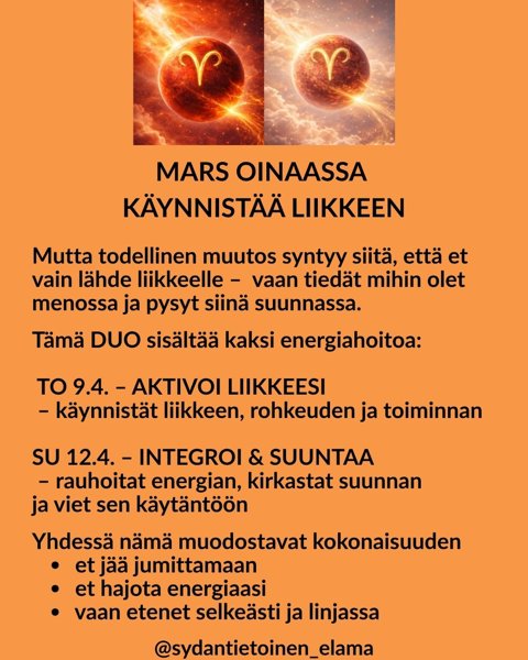 Product image of  Mars Oinaassa käynnistää liikkeen - energiahoito DUO