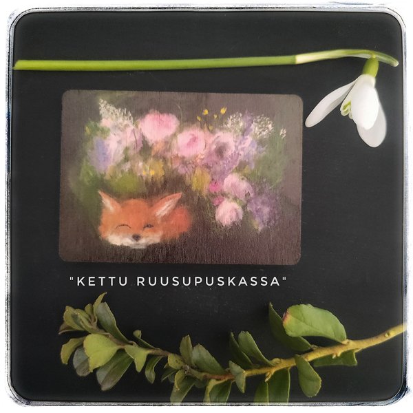 Product image of Kettu ruusupuskassa - magneetti