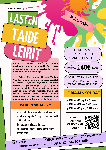 Product image of  🎨 LASTEN TAIDELEIRI – KESÄ 2026