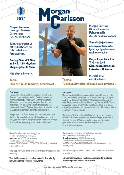 Product image of  AAMIAISTILAISUUS Morgan Carlsson. Perjantaina 24.4.2026