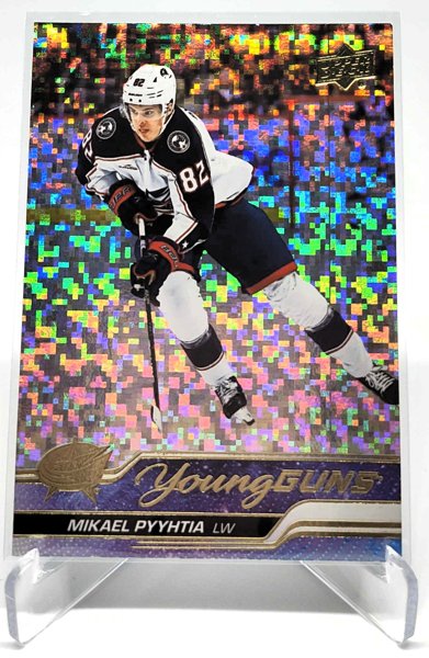 Product image of  2023-24 #477 Mikael Pyyhtiä Young Guns Speckled Rainbow Foil
