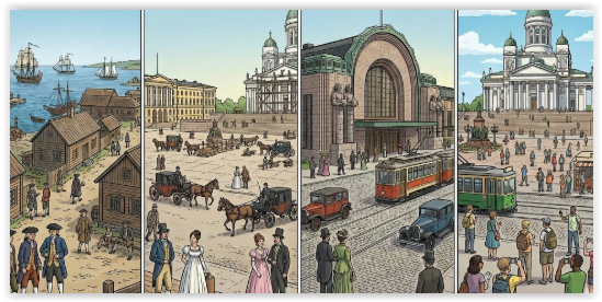 Product image of  Kävelyretki Helsingin keskustan menneisyyteen