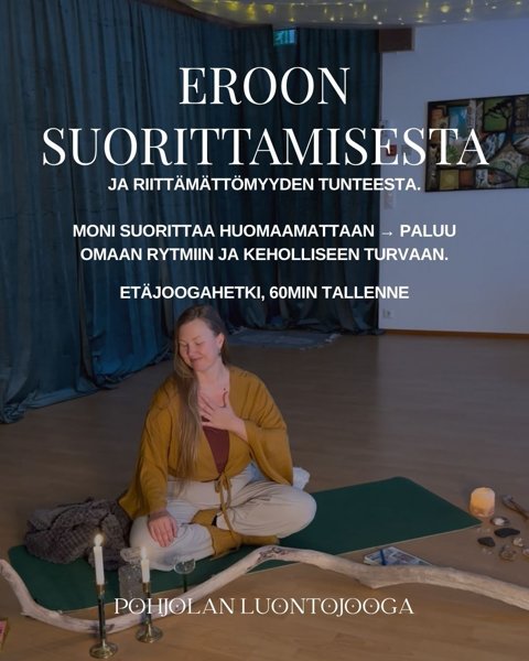 Product image of  EROON SUORITTAMISESTA etäjoogahetki 60min tallenne