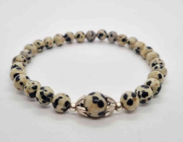 Product image of  Dalmatian jaspis rannekoru, 17cm