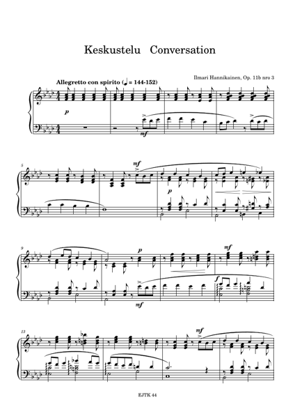 Product image of  I. Hannikainen: Conversation op. 11b nro 3 for piano