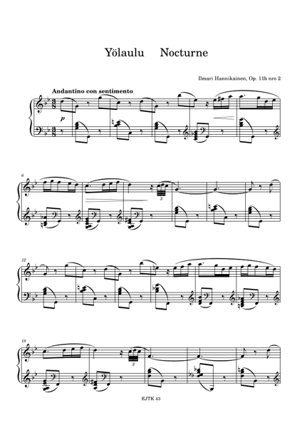 Product image of  Ilmari Hannikainen: Nocturne op. 11b nro 2 for piano