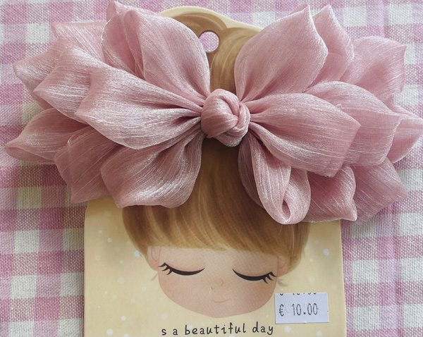Product image of  Jäätikokoinen organza-rusetti1 kpl. Puuteriroosa