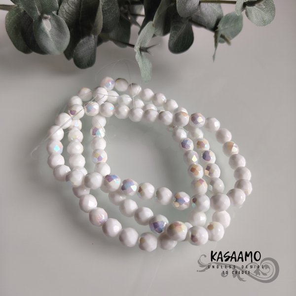 Product image of  10kpl -Faseoitu -valkoinen/AB -8mm