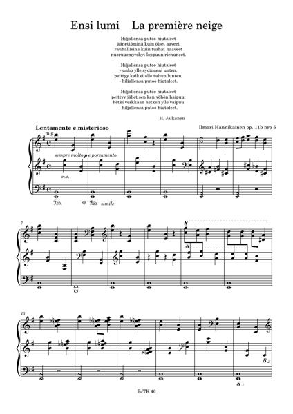 Product image of  I.Hannikainen: Ensi lumi / La premiére neige op.11b nro 5