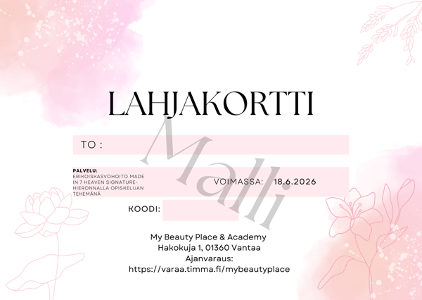 Product image of  Erikoiskasvohoito Signature -hieronnalla opiskelijan tekemänä