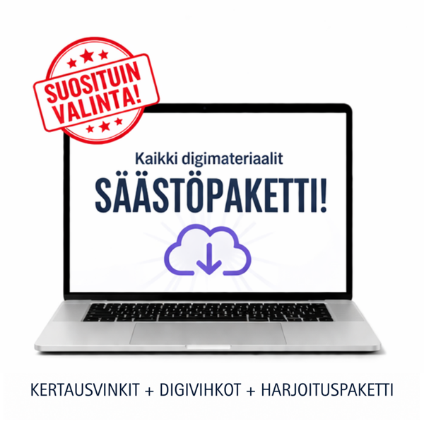 Product image of  SÄÄSTÖPAKETTI: Kattavin digipaketti kertaukseen (open suositus)