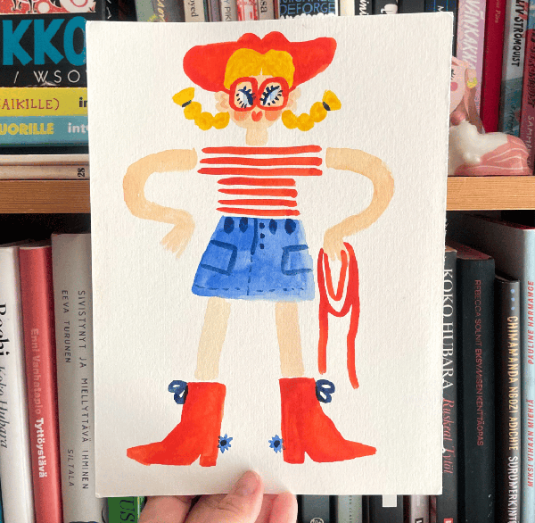 Product image of Originaali: Lehmityttö vesivärityö