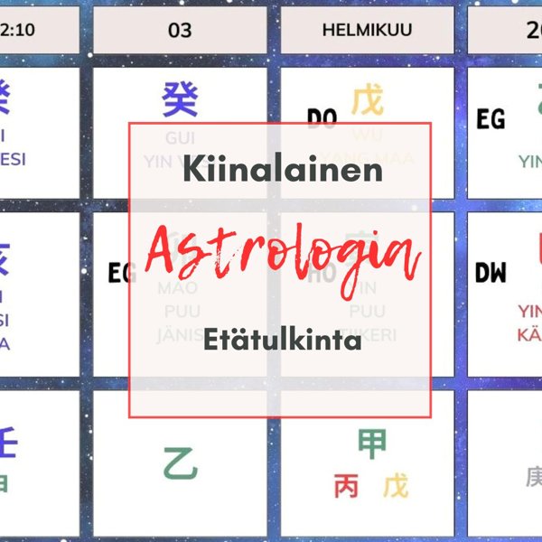 Product image of  Kiinalainen Astrologia, 10 vuoden onnenpilarit (60 min)