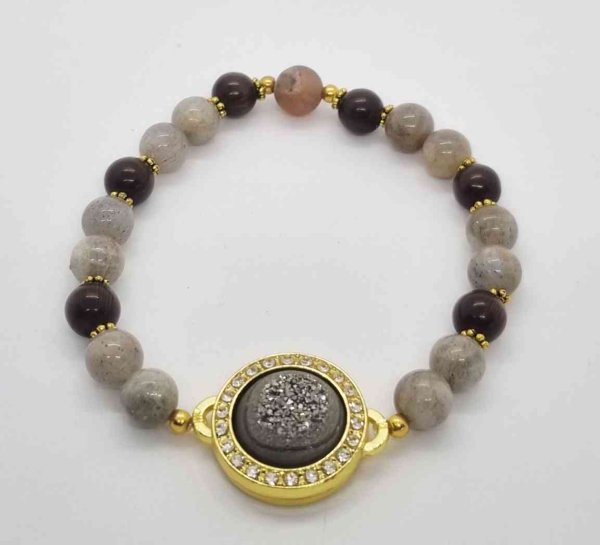 Product image of Labradoriitti & "KissansilmÀ" rannekoru, 17-18cm