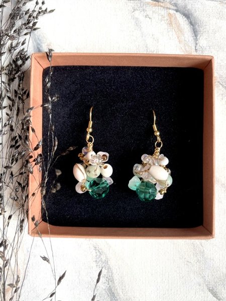 Product image of  "Treasure” -korvakorut /iso (ruusukv.&lotusjasp.)