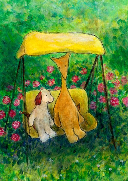 Product image of  Puutarhakeinu postikortti / Garden swing poscard