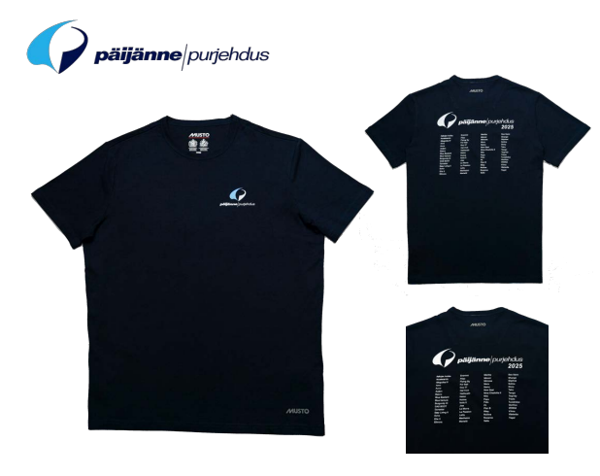Product image of  Päijännepurjehdus 2025 Musto t-paita veneiden nimillä