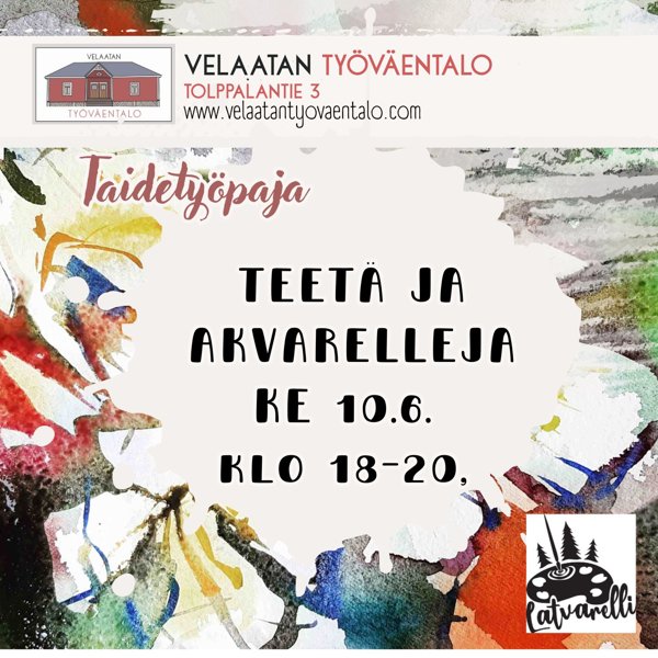 Product image of  Teetä ja akvarelleja Velaatan työväentalolla