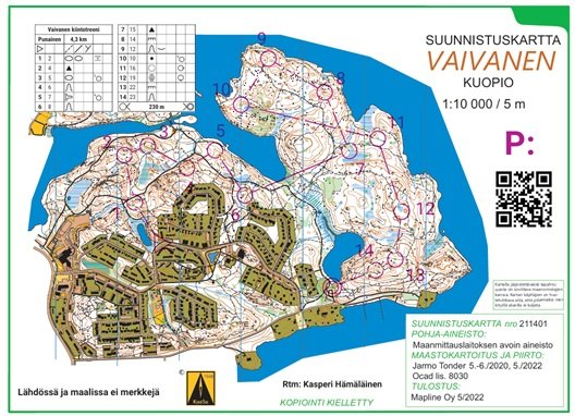 Product image of Harjoituskartta Vaivanen 005.06/2026 (PDF)