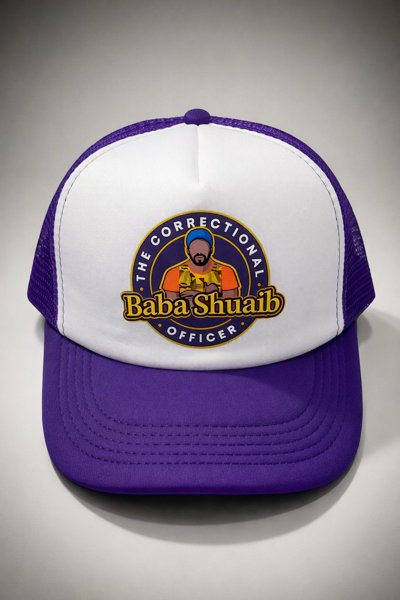 Product image of  Baba Shuaib's Trucker Cap - Purple & White