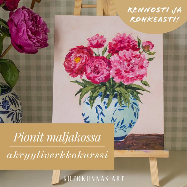 Product image of  Pionit maljakossa -taideverkkokurssi