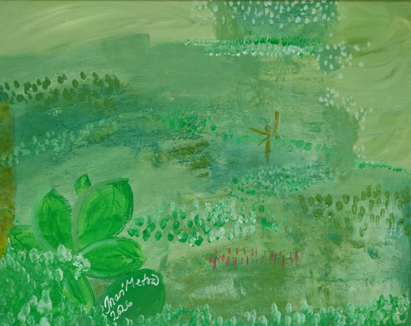 Product image of Vihreä räjähdys II, akryyli kankaalle, 40 x 50 cm
